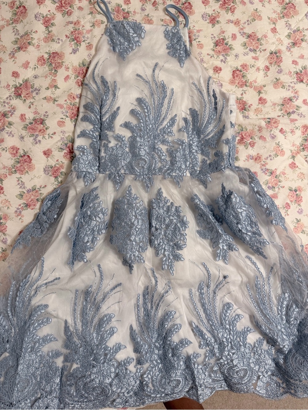 Altar'd State Light Blue Lace Embroidered Dress